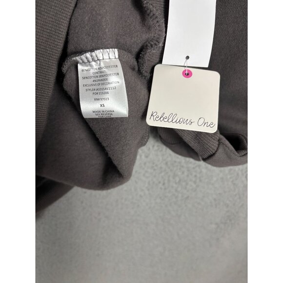 Rebellious One Women's Juniors' Star Applique Crewneck Sweatshirt Gray XS NWT's - Picture 7 of 8